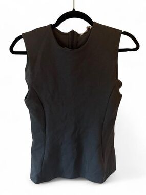 Zara Black Sleeveless Crew Neck Tank Top